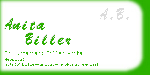 anita biller business card